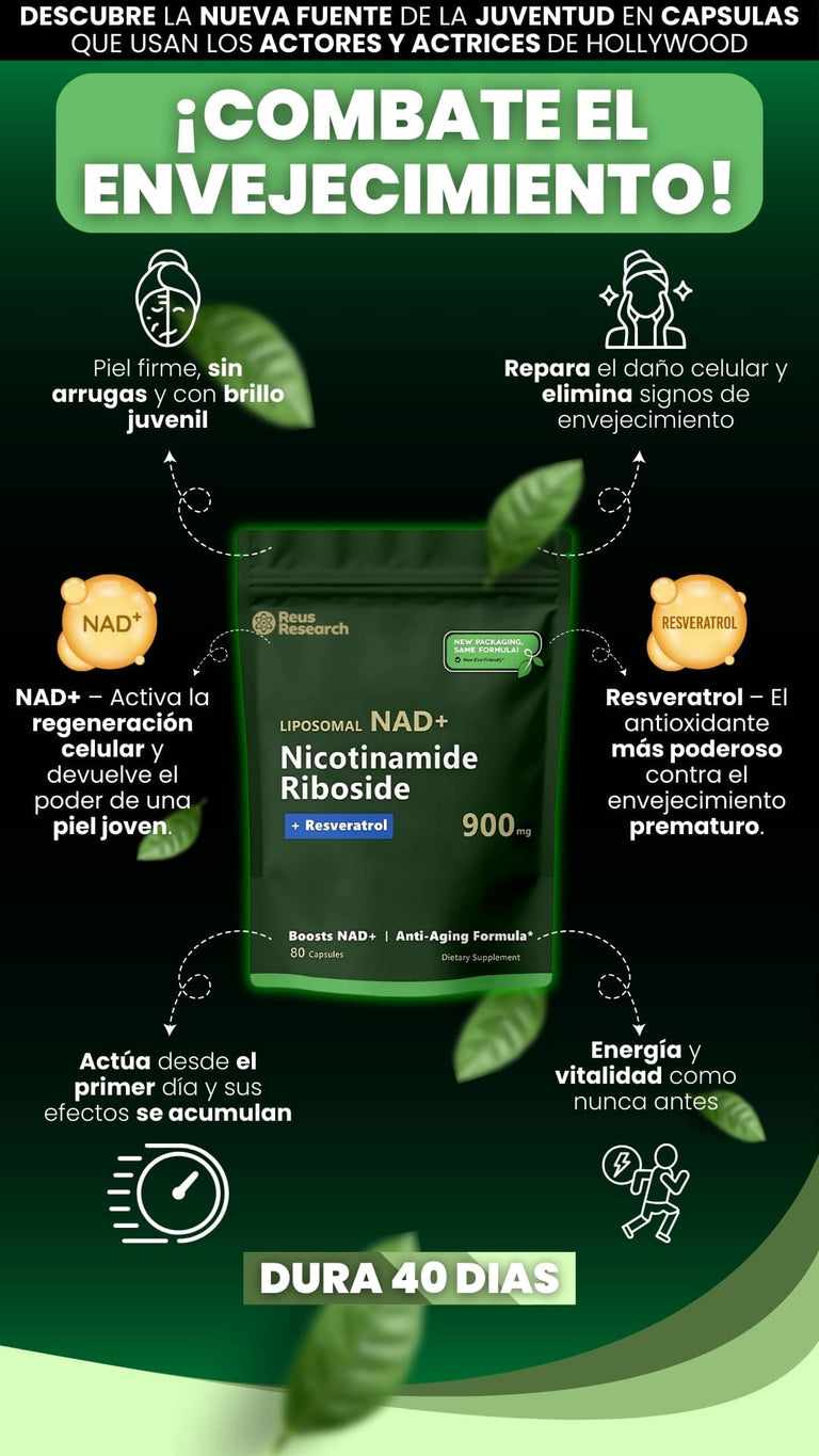 NAD+ Resveratol - Combate el envejecimiento con Liposomal